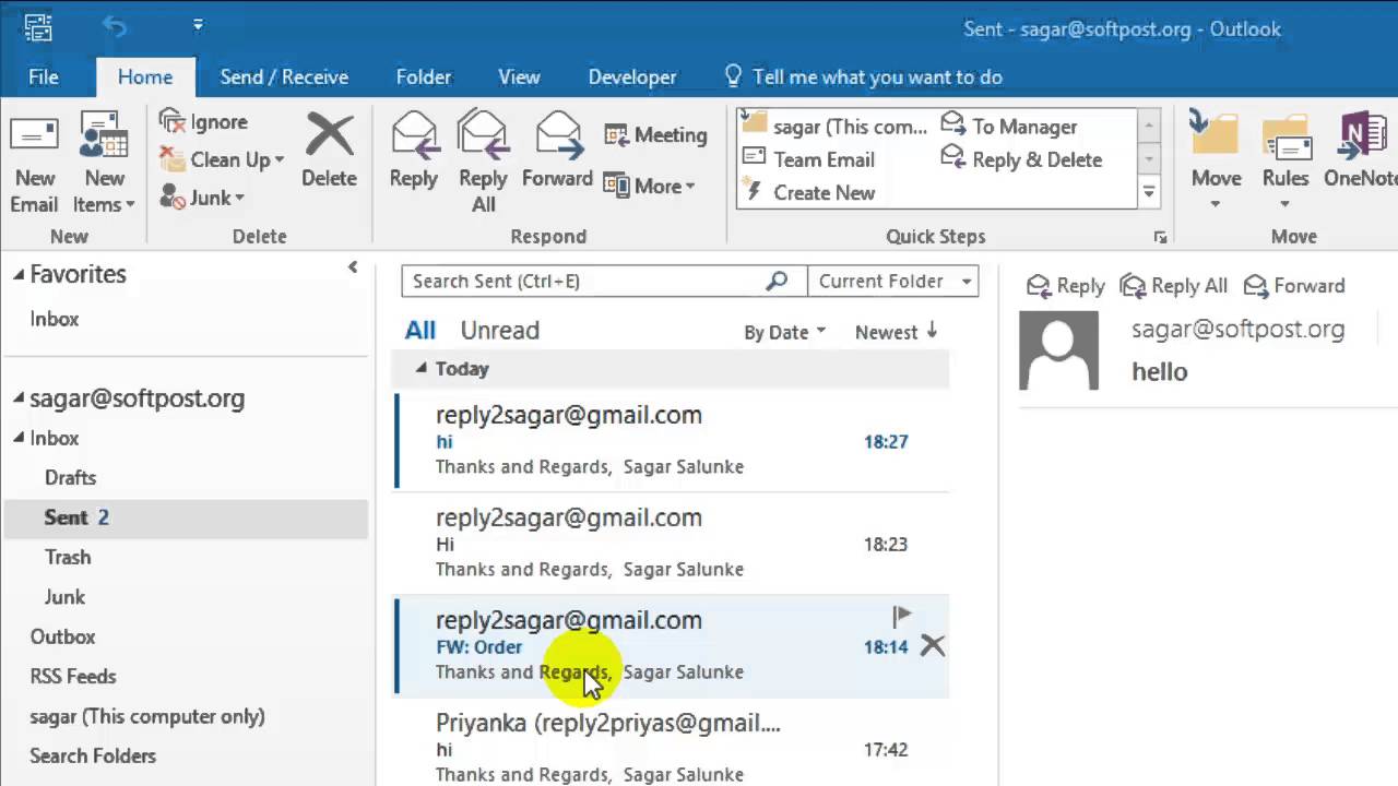 arrange emails by unread in outlook for mac 2016